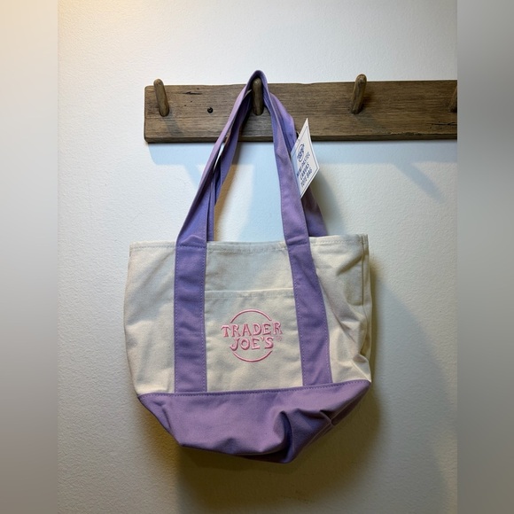 Trader Joe’s Mini Tote NWT lavender - Picture 1 of 3